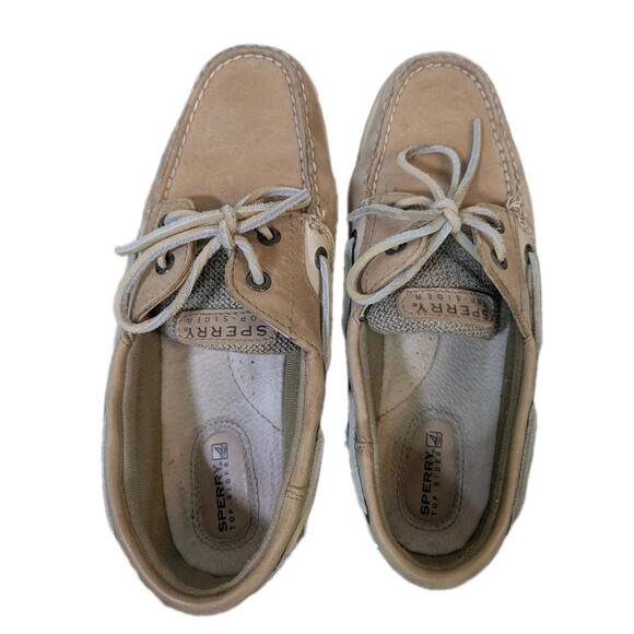 Sperry Top Slider Boat womens‎ tan beige shoes brown sz 8 M New - Picture 6 of 7